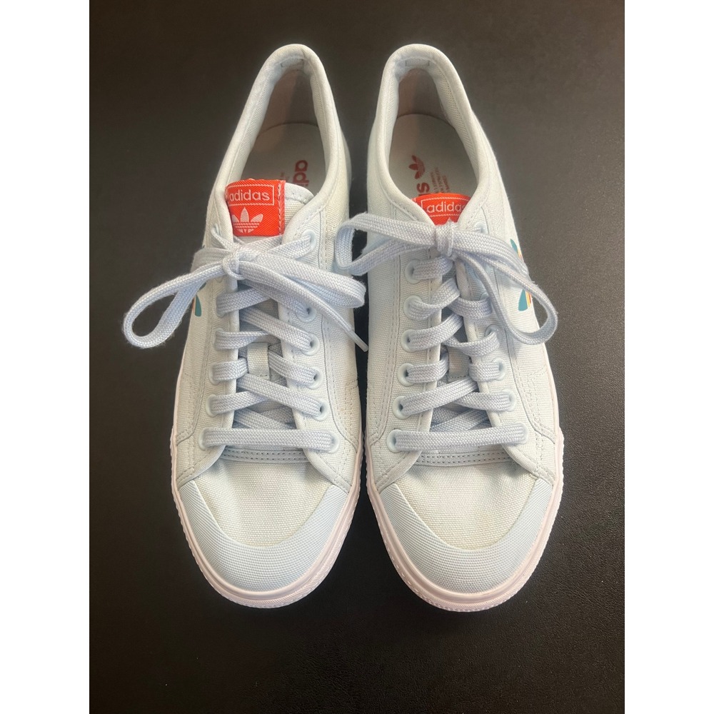 Adidas Originals Nizza Lo Light Blue Canvas Sneakers FW4539 Mens 10 Womens 11